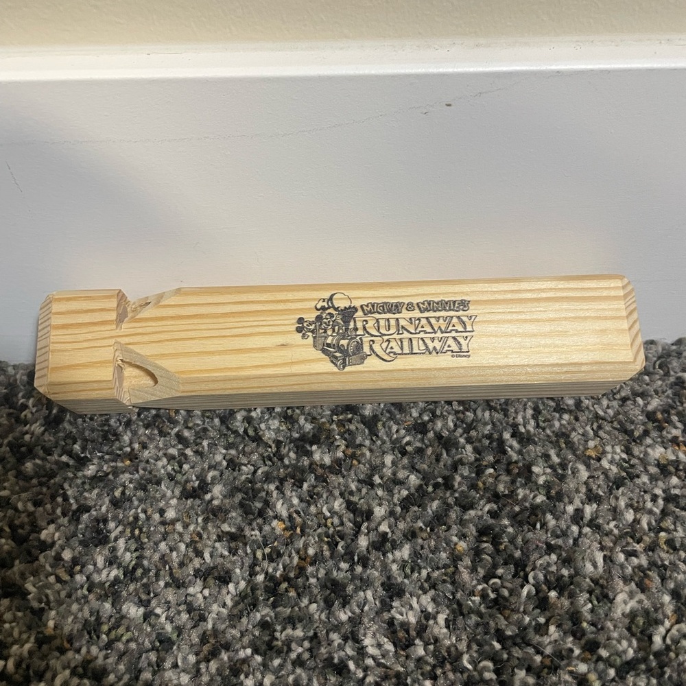 Disneyland Mickey and Minnie’s Runaway Railway Wooden Train Whistle